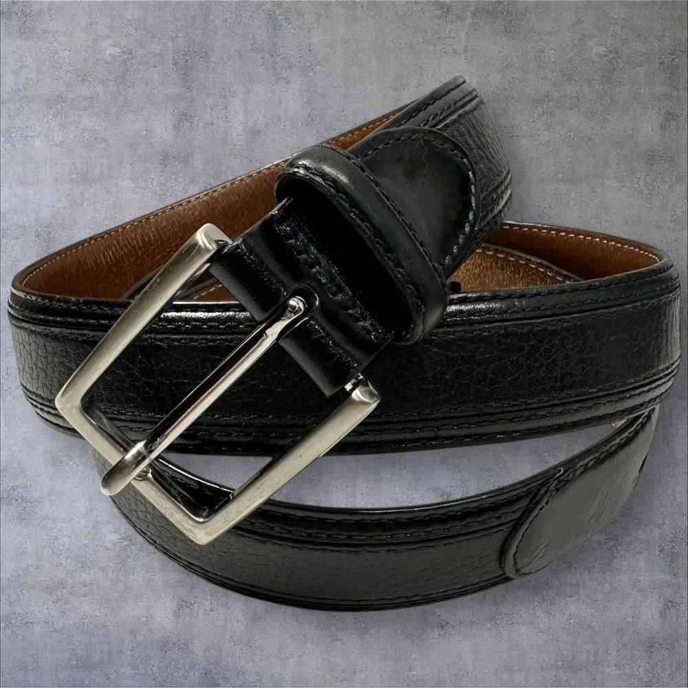 Johnston Murphy Size 38‎ Black Leather Belt 75-70040
